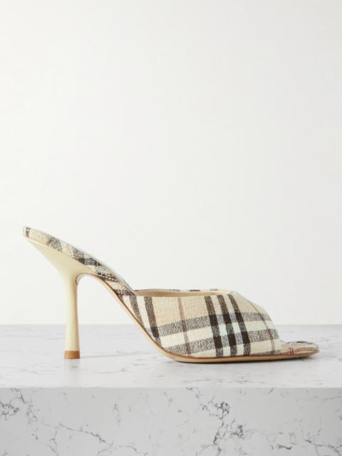 Checked Linen Mules