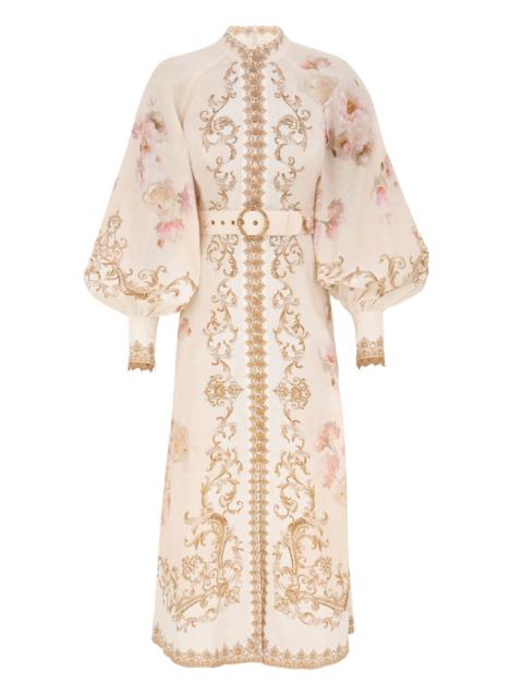 HYPNOTIC BUTTONED MIDI DRESS