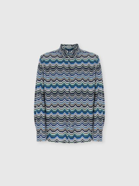 Long Sleeve Shirt with Geometric Zigzag