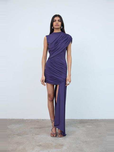 RAVENNA MINI DRESS IN PURPLE SPANDEX JERSEY