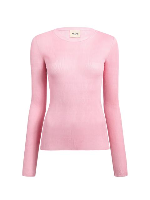 Mosi Long-Sleeve Silk Top pink
