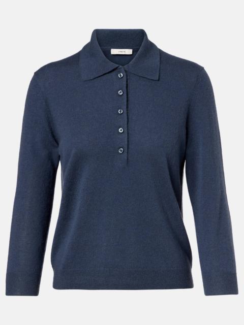 Cashmere and silk polo sweater