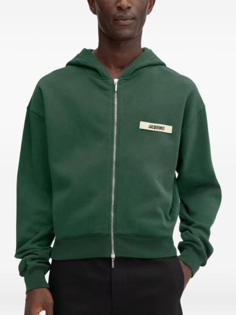 logo zipped hoodie