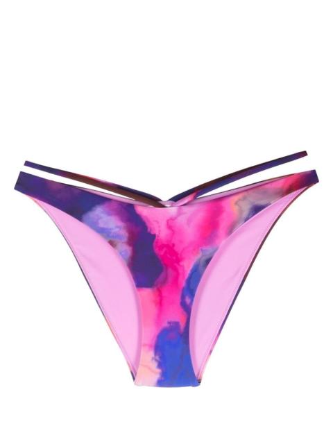 Emmalynn watercolour-print bikini bottoms