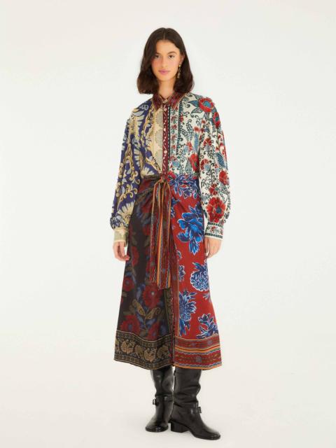 Mixed Navy Winter Lenzing® Ecovero® Viscose Midi Dress