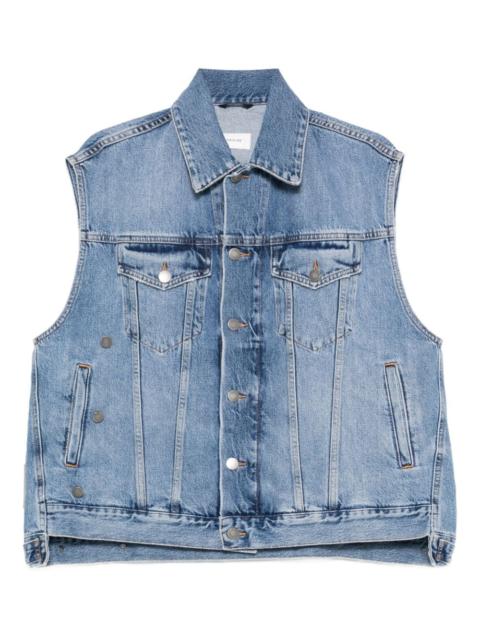 button denim gilet