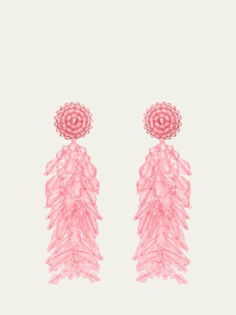 Beaded Cascade Tassel Clip-On Earrings