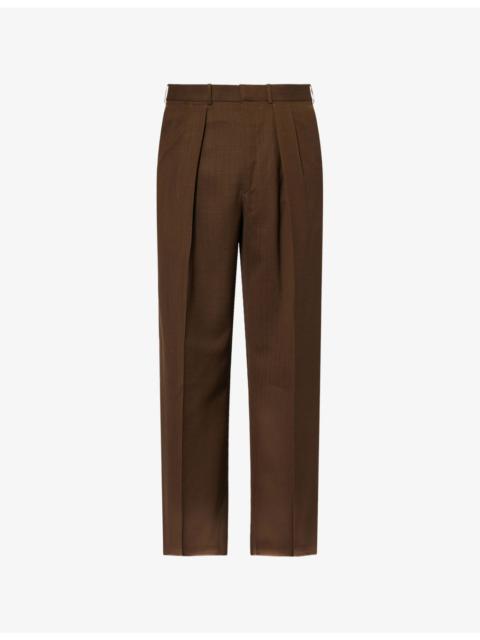 Fresco Double-Pleated Wool Trousers
