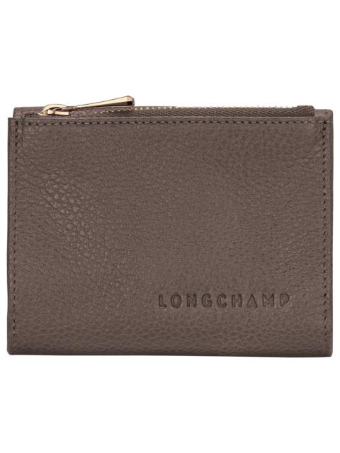 Le Foulonné Compact wallet Taupe - Leather