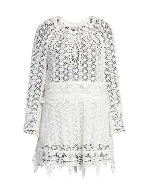 Women's Hizene Lace Cotton Minidress - White