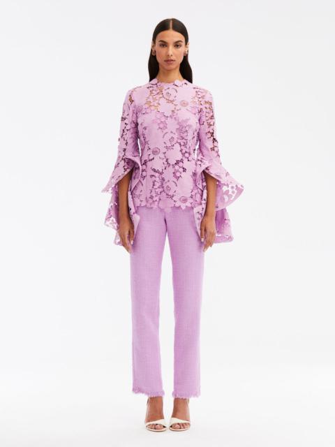 ZIP FRONT COTTON TWEED PANT