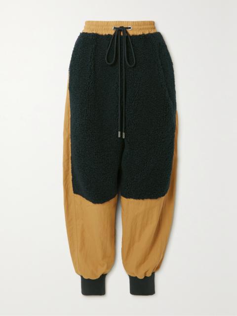 Fleece-paneled Twill Tapered Track Pants
