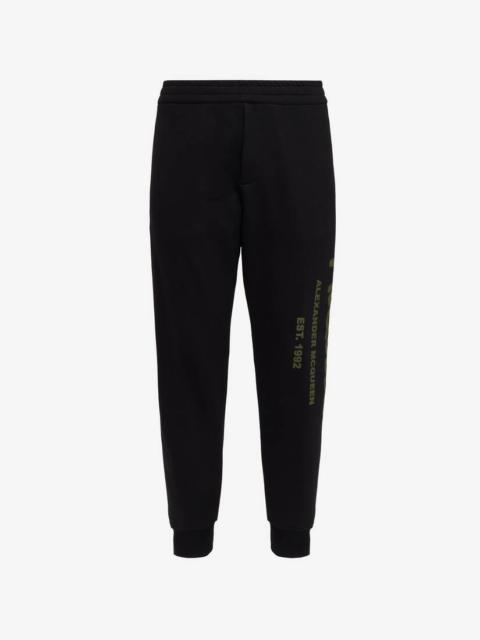 Men's McQueen Graffiti Joggers in Black/khaki