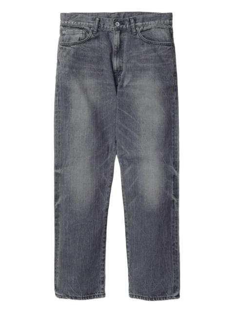 washed-effect five-pocket jeans