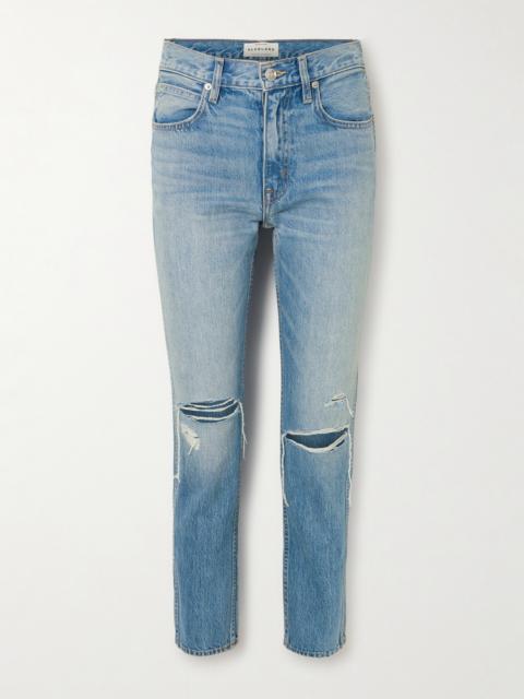 Virginia Distressed High-rise Slim-leg Jeans