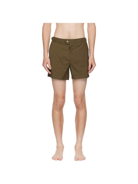 Khaki Nylon Swim Shorts