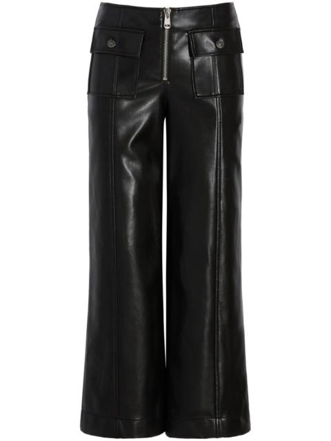 Azure faux-leather trousers