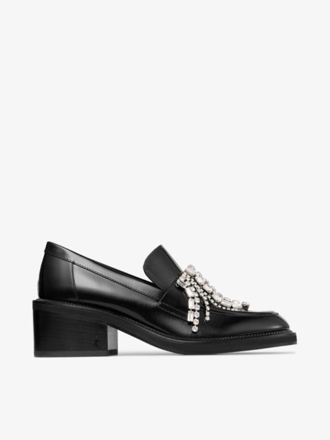 Tylor 60
Black Soft Box Calf Loafers with Crystal Chandelier