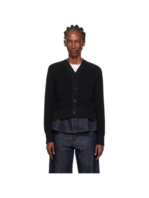 Black & Navy Denim x Knit Cardigan