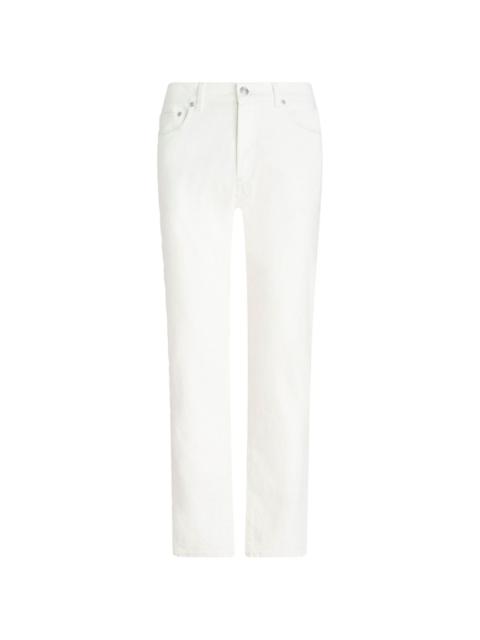 patterned-jacquard straight-leg jeans