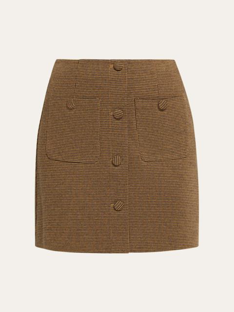 Waverly Houndstooth Knit Mini Skirt