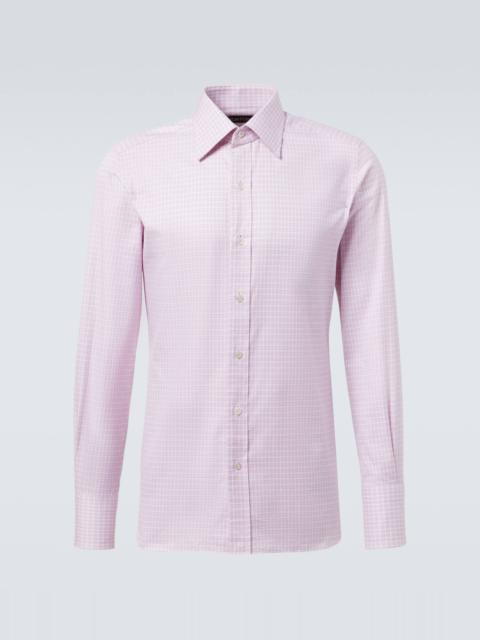 Checked cotton poplin shirt