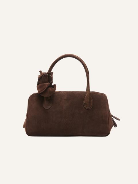 Brigitte bag in brown suede and silver