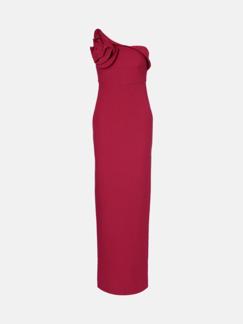 One-shoulder crêpe maxi dress