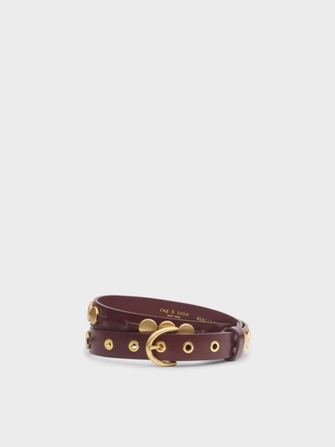 Luna Beaded Italian Leather Belt