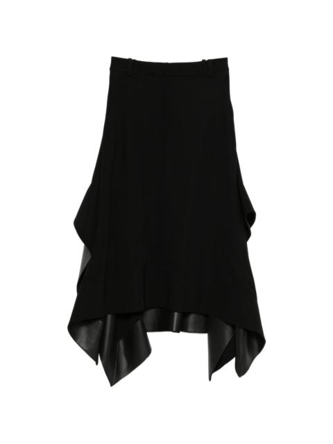 belt-loops leather-details midi skirt