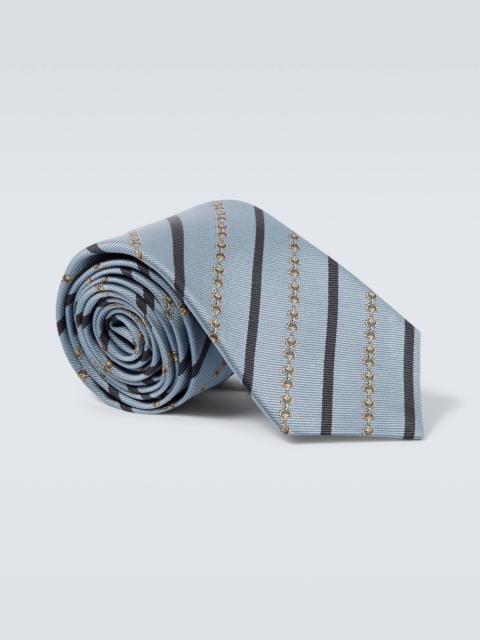 Horsebit silk jacquard tie