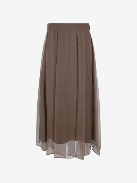 silk-chiffon maxi skirt