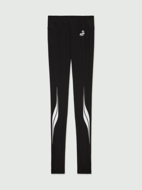 Black Lycra leggings with MSGM Race print
