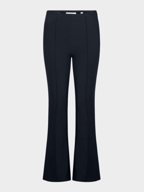 Cropped Flare-Leg Pintuck Pants
