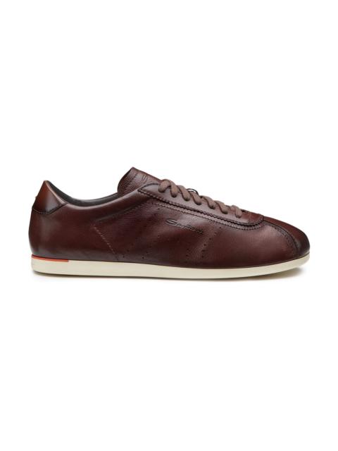 Men's dark brown leather sneaker