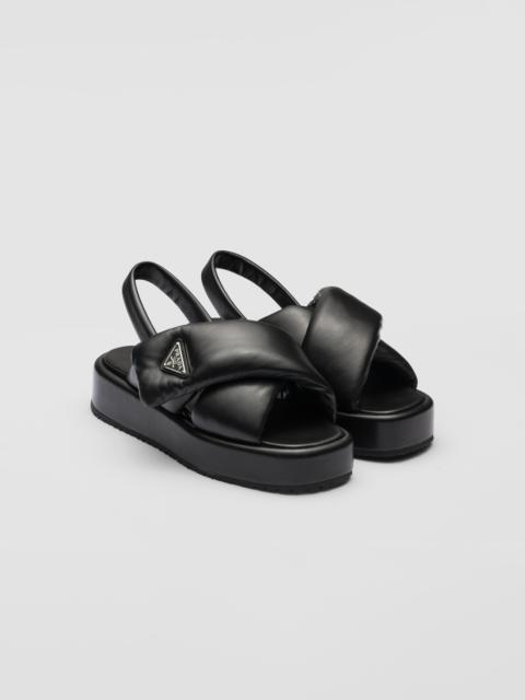 Prada Soft padded nappa leather wedge sandals