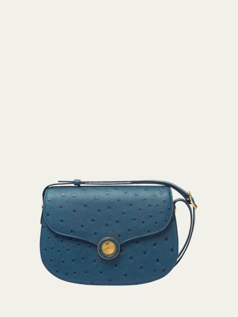 Ghiera Small Ostrich Leather Crossbody Bag