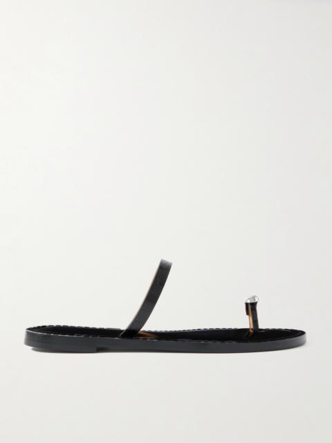 The Kibera Embellished Croc-effect Leather Sandals