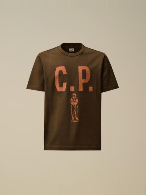 Mercerized 30/2 Jersey Twisted Short Sleeve Logo T-Shirt