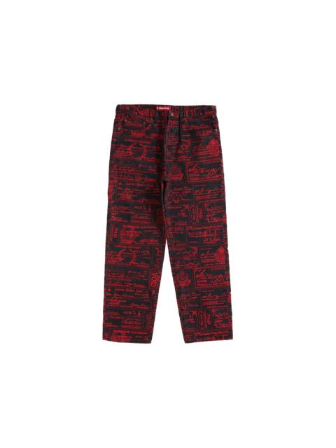 Supreme Checks Embroidered Jean Black