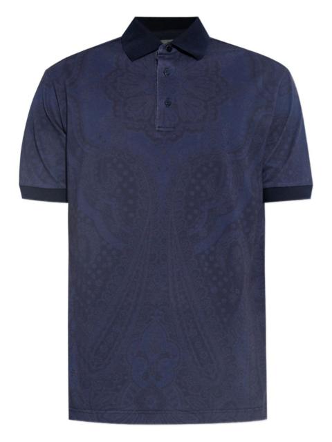 paisley-print cotton polo shirt