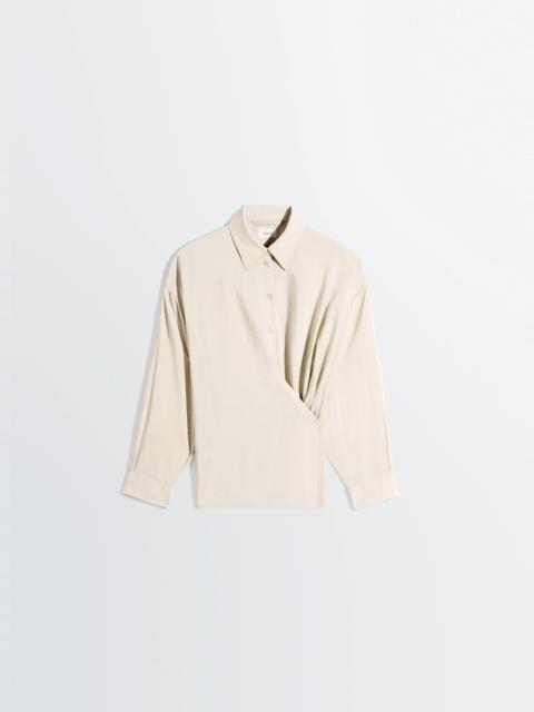STRAIGHT COLLAR TWISTED SHIRT IN DRY SILK