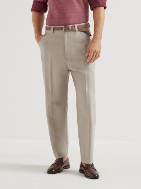 Cotton and linen panama trousers