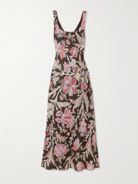 Adele Floral-print Silk Maxi Dress