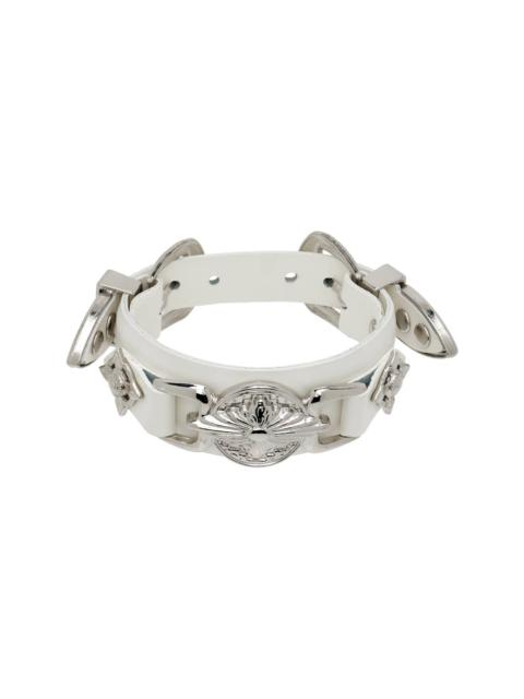 Double Buckle Leather Bangle Bracelet