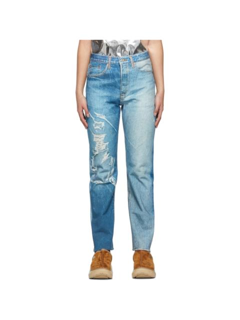 Blue Photo Print Jeans