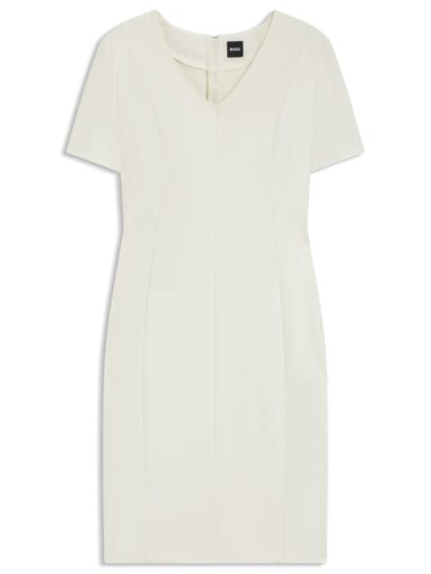 V-NECK DRESS IN STRETCH FABRIC