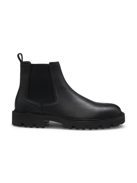CHELSEA BOOTS IN GRAINED LEATHER WITH LUG SOLE