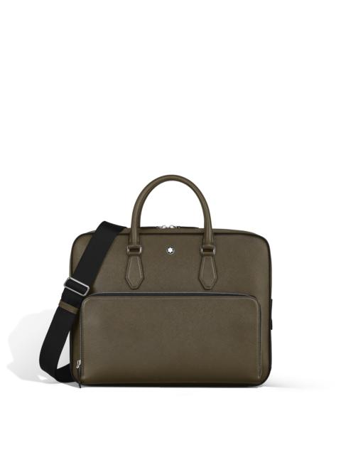 MEDIUM BRIEFCASE WITH POCKET IN SARTORIAL LEATHER