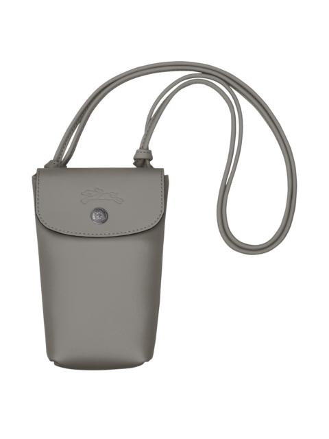 Le Pliage Xtra Phone case with leather lace Turtledove - Leather